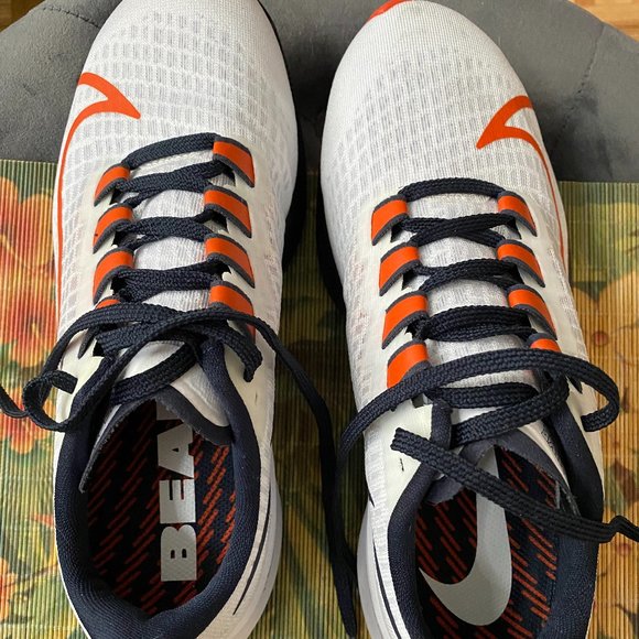 Nike White and Orange Women's Sneakers - Picture 3 of 7